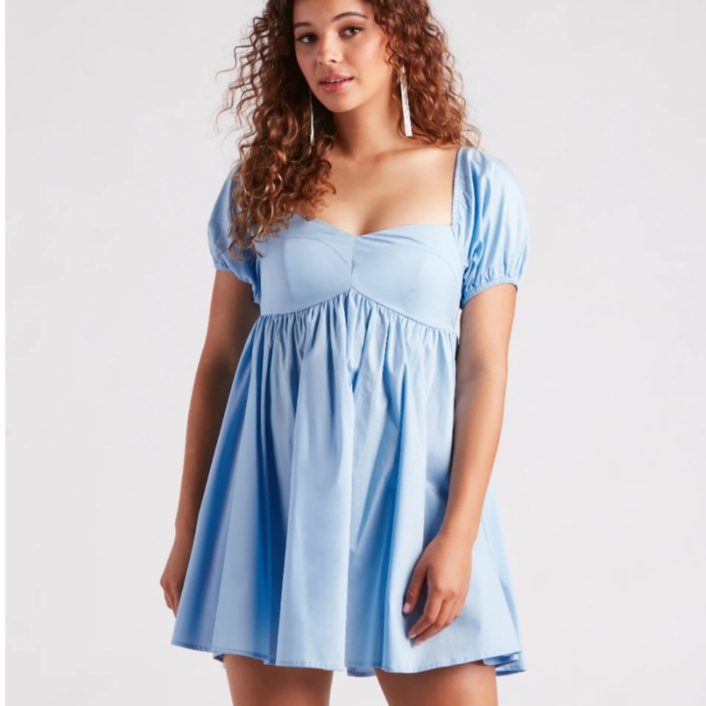 She’s a doll sweetheart skater dress - blue
